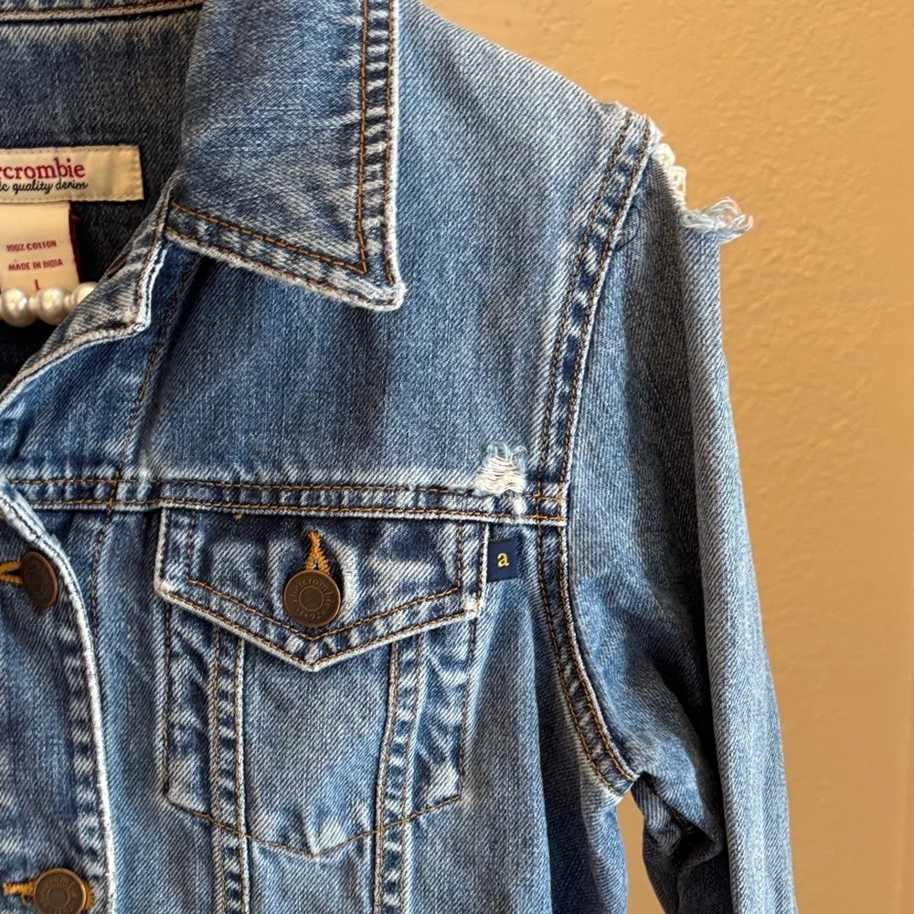 Abercrombie &‎ Fitch Classic Blue Denim Jacket~Sz Youth Large